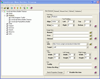 JavaScript Menu Builder Titanium Ex screenshot 2