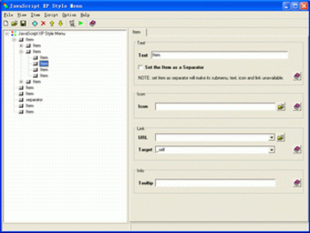 JavaScript XP Style Menu screenshot