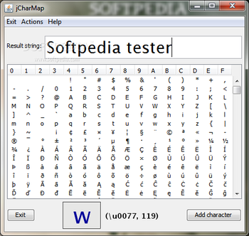 jCharMap screenshot