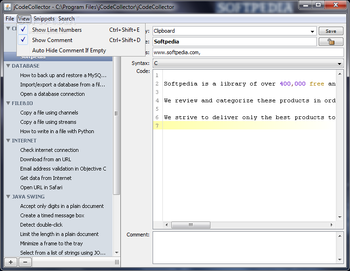 jCodeCollector screenshot 2