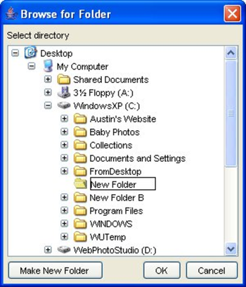 JDirectoryChooser screenshot