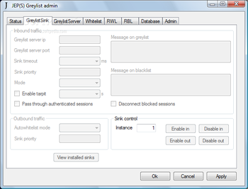 JEP(S) Greylist screenshot