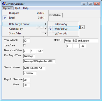 Jewish Calendar screenshot 5