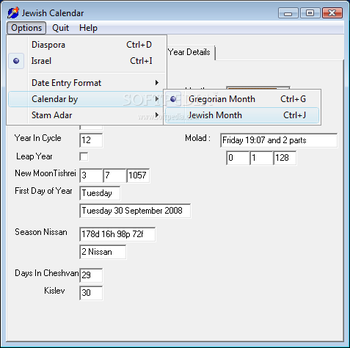 Jewish Calendar screenshot 6