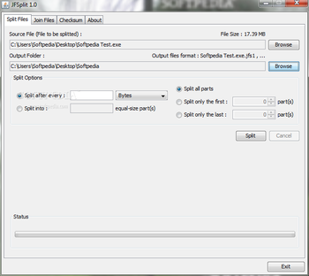 JFSplit screenshot