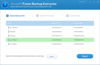 Jihosoft iTunes Backup Extractor Free screenshot