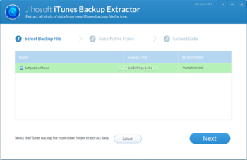 Jihosoft iTunes Backup Extractor screenshot
