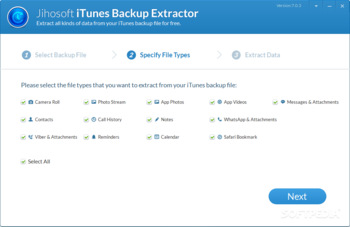 Jihosoft iTunes Backup Extractor screenshot 2