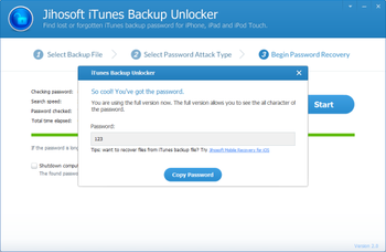 Jihosoft iTunes Backup Unlocker screenshot 2