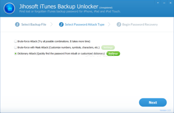 Jihosoft iTunes Backup Unlocker screenshot 2