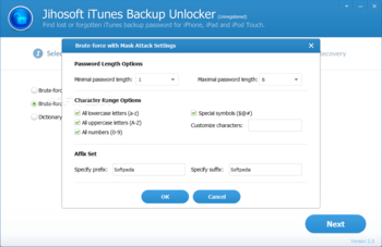 Jihosoft iTunes Backup Unlocker screenshot 3