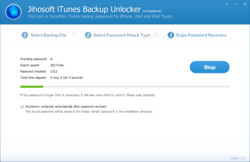 Jihosoft iTunes Backup Unlocker screenshot 5