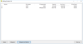 JkDefrag Portable screenshot