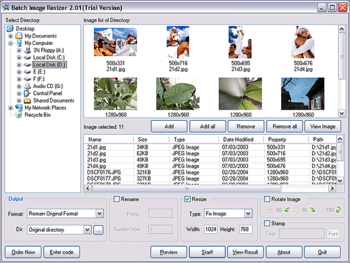 JKLNSoft Batch Image Resizer screenshot