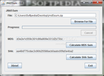 JMd5Sum screenshot