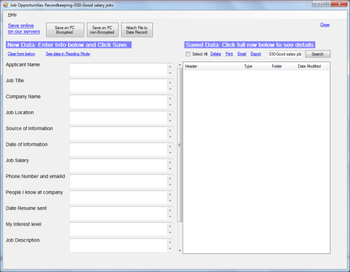 Job Opportunities Recordkeeping Express Edition screenshot 3
