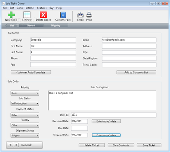 Job Ticket screenshot 2