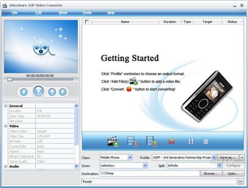 Joboshare 3GP Video Converter screenshot 3