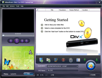 Joboshare DivX to DVD Converter screenshot