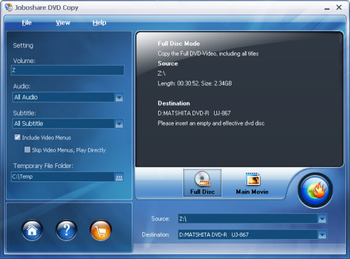 Joboshare DVD Copy screenshot
