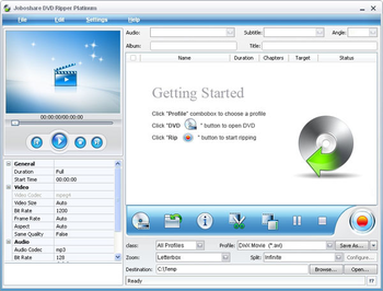 Joboshare DVD Ripper Platinum screenshot