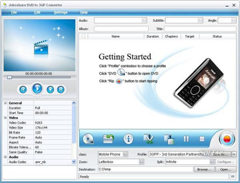 Joboshare DVD to 3GP Converter screenshot 3