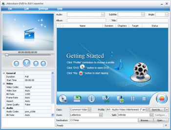 Joboshare DVD to AVI Converter screenshot