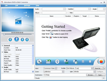 Joboshare DVD to DivX Converter screenshot