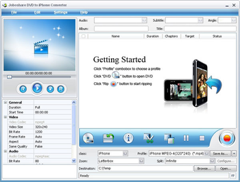 Joboshare DVD to iPhone Converter screenshot