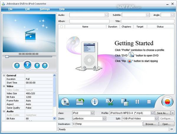 Joboshare DVD to iPod Converter screenshot 3