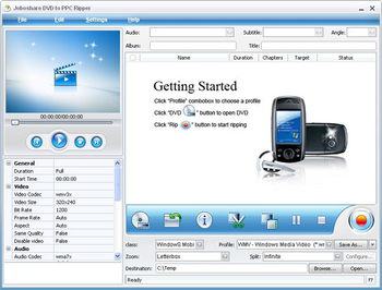 Joboshare DVD to Pocket PC Ripper screenshot 2