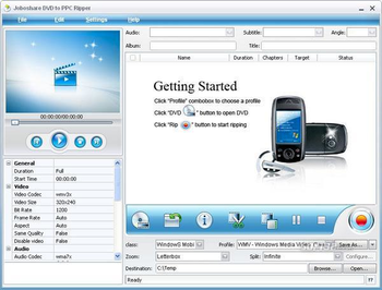 Joboshare DVD to Pocket PC Ripper screenshot 3