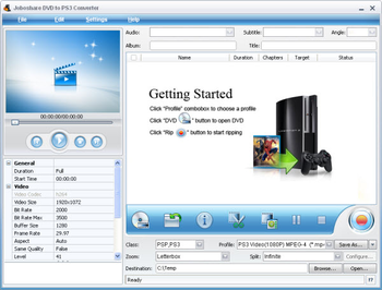 Joboshare DVD to PS3 Converter screenshot