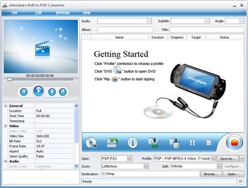 Joboshare DVD to PSP Converter screenshot