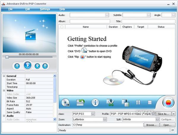 Joboshare DVD to PSP Converter screenshot 3