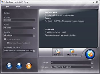 Joboshare Movie DVD Copy screenshot