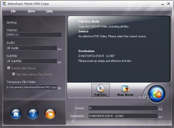 Joboshare Movie DVD Copy screenshot 3