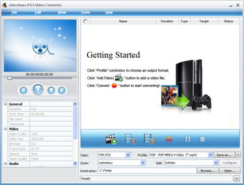 Joboshare PS3 Video Converter screenshot