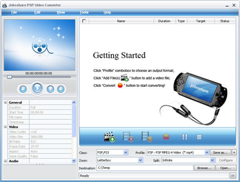 Joboshare PSP Video Converter screenshot