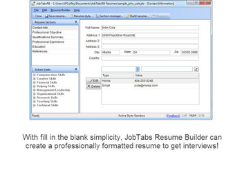 JobTabs Free Resume Builder screenshot