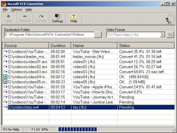 Jocsoft FLV Converter screenshot