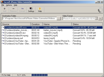 Jocsoft iPhone Video Converter screenshot
