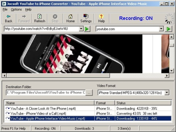 Jocsoft YouTube to iPhone Converter screenshot