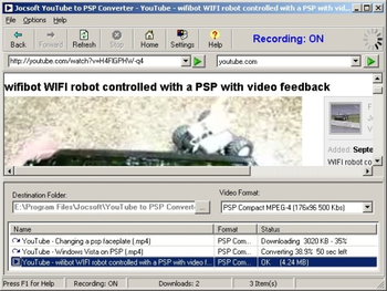 Jocsoft YouTube to PSP Converter screenshot