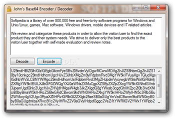 Johnâ€™s Base64 Encoder / Decoder screenshot