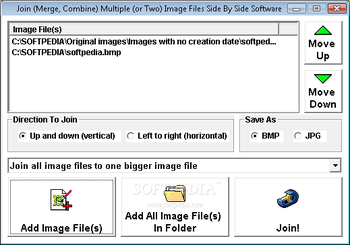 Join (Merge, Combine) Multiple (or Two) Image Files Side By Side Software screenshot