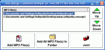 Join (Merge, Combine) Multiple (or Two) MP3 Files Into One Software screenshot