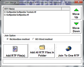 Join (Merge, Combine) Multiple RTF Files Into One Software screenshot