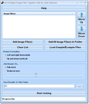 Join Multiple Image Files Together Side By Side Software screenshot