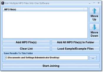 Join Multiple MP3 Files Into One Software screenshot
